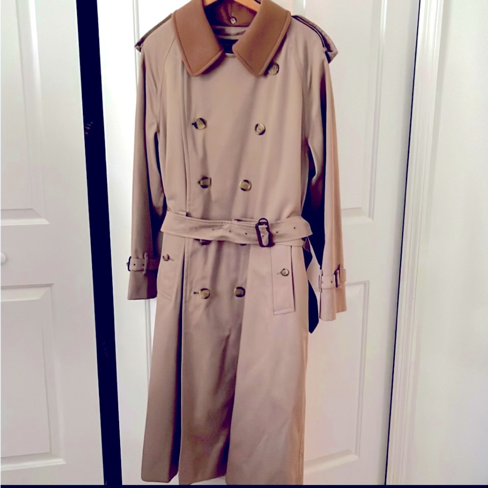 Burberry Vintage DBL Breasted Trench Wool/Cashmere Zip Lining Belt 40R